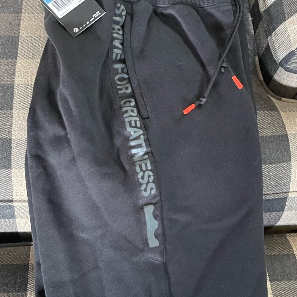 Black Joggers with Graphic Text